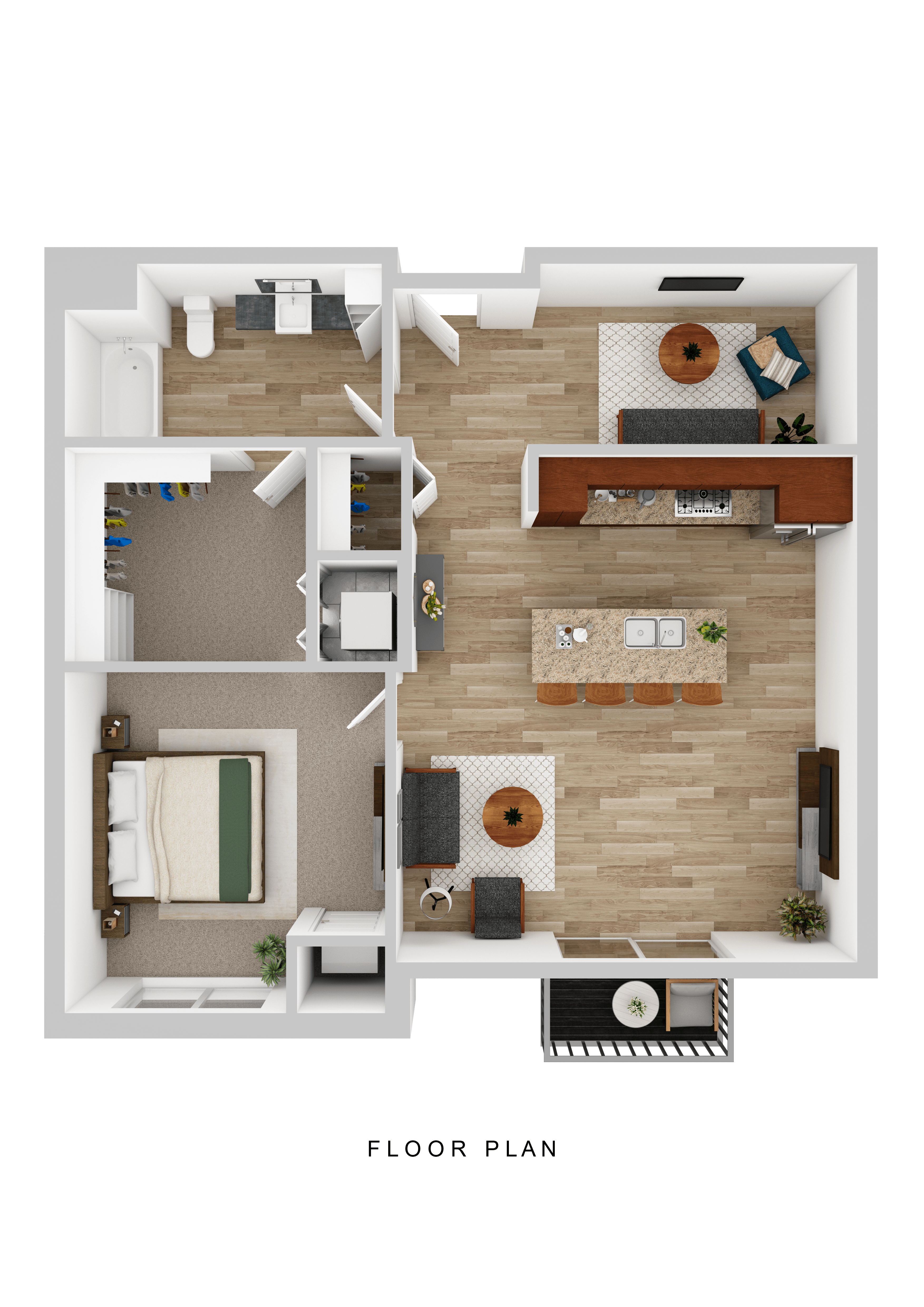 Floor plan for 2 beds, 2 baths, 1181 sqft